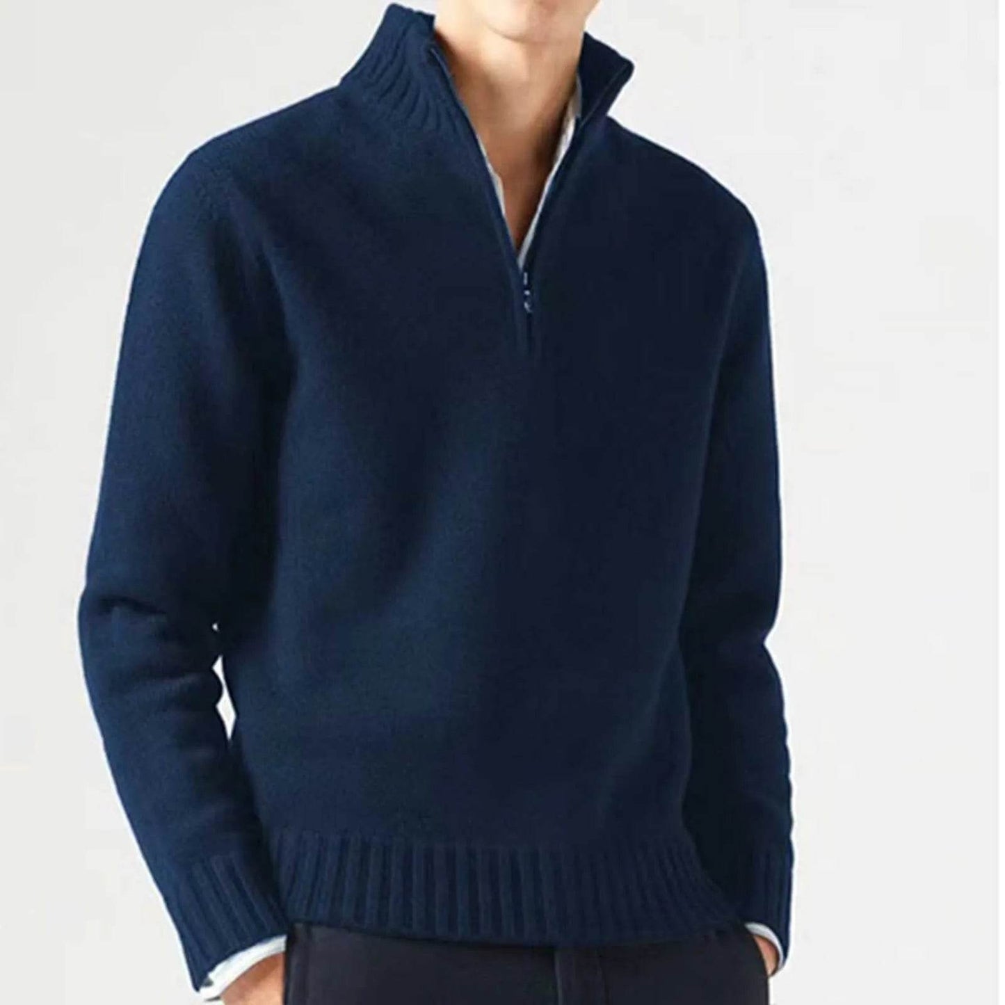 Buy Center Zipper Turtleneck Men's Sweater - Casual Knit Pullover - Buy Center UK