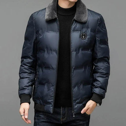 Buy Center Men’s Thickened Down Coat - Windproof, Faux Fur Lapel - Buy Center UK