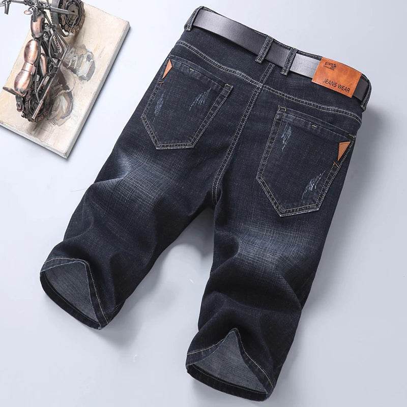 Buy Center Men's Denim Shorts - Classic Black & Blue Slim Fit - Buy Center UK