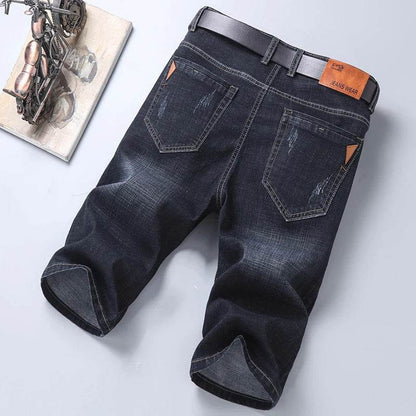 Buy Center Men's Denim Shorts - Classic Black & Blue Slim Fit - Buy Center UK
