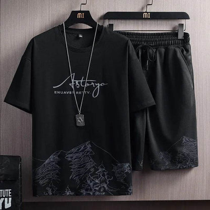 Buy Center Quick Dry Ice Silk Gradient Men's 2-Piece Set for Summer - Buy Center UK