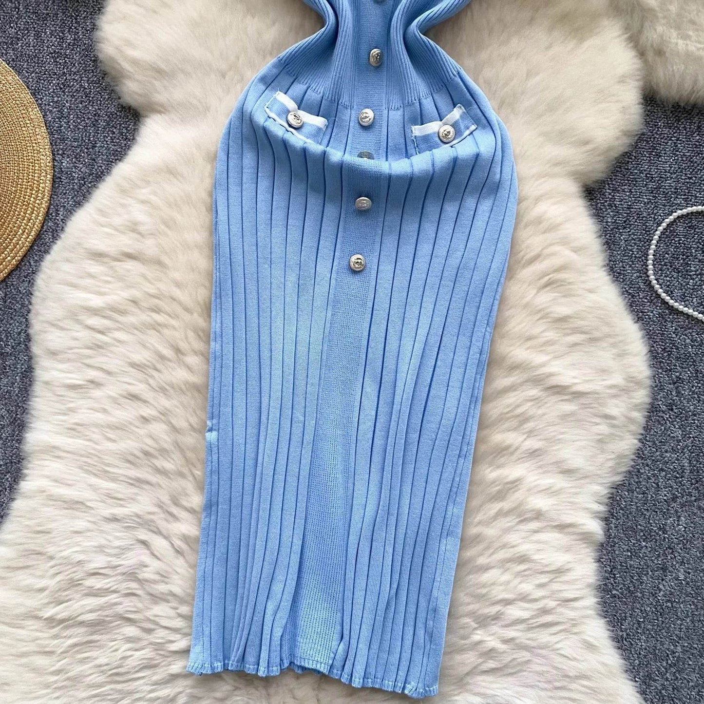 YuooMuoo V-Neck Bodycon Knit Dress - Chic Wrap Hips Design - Buy Center UK