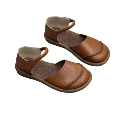 Buy Center Women's Flat Sandals - Retro Handmade Genuine Leather - Buy Center UK