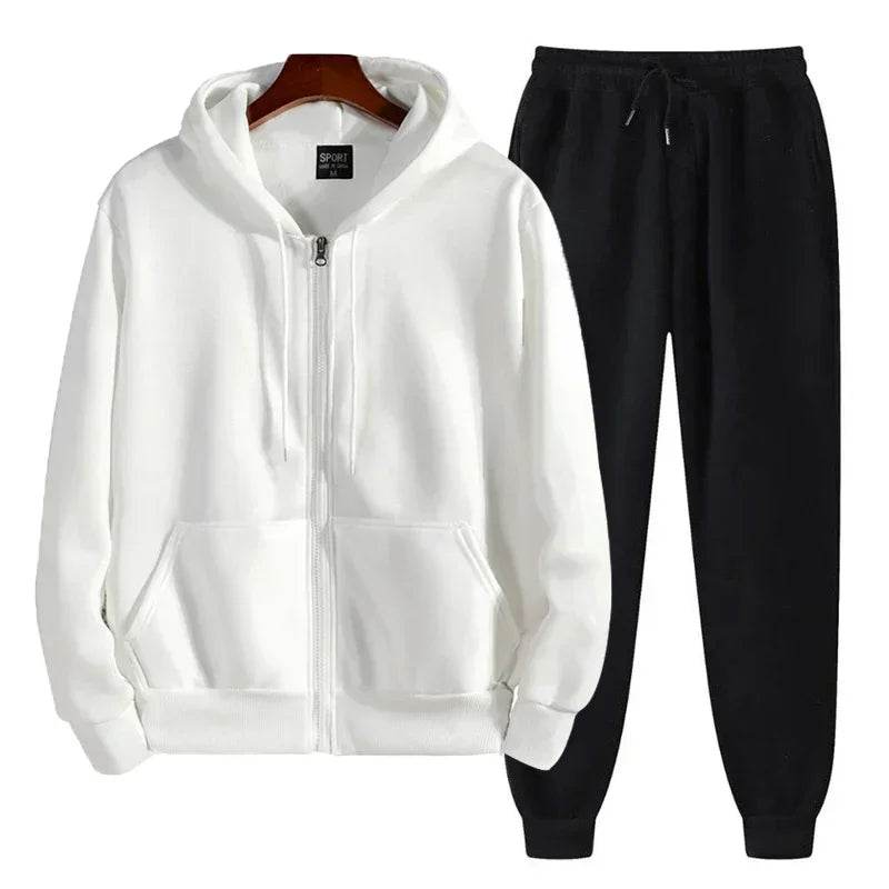 2024 Men's Solid Hoodie & Pants Set - Casual Fitness Outfit - Buy Center UK