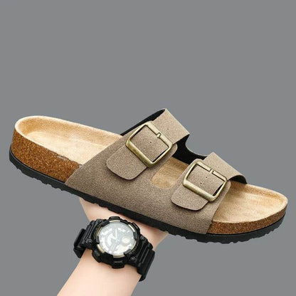 Buy Center Men's Leather Sandals - Comfortable Slip-On Summer Shoes - Buy Center UK