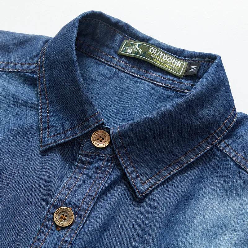 Buy Center Multi Pockets Denim Shirt - High-Quality Summer Casual Wear - Buy Center UK