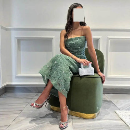 Elegant 2-Piece Prom Dress with 3D Flowers - Customizable Gown - Buy Center UK