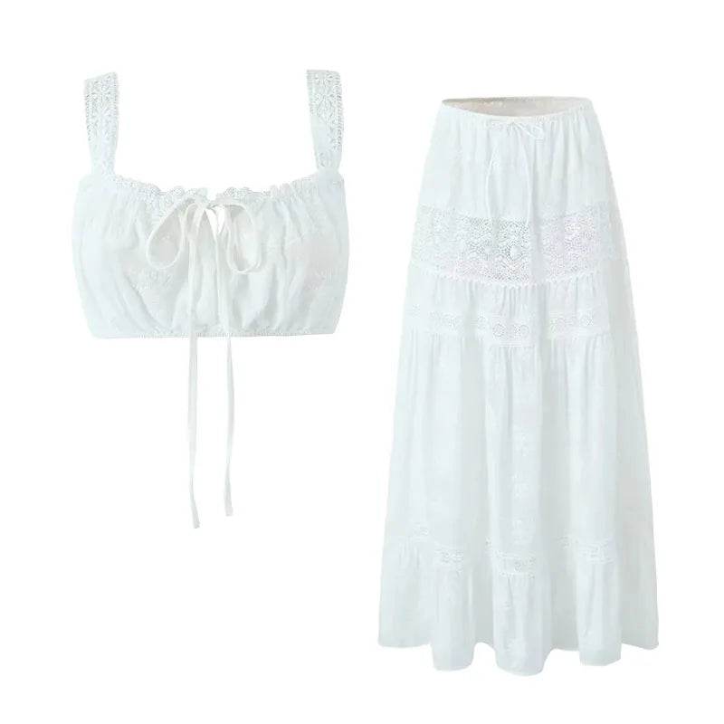 Buy Center Lace Skirt Set Dress - Summer Chic 2-Piece Outfit - Buy Center UK