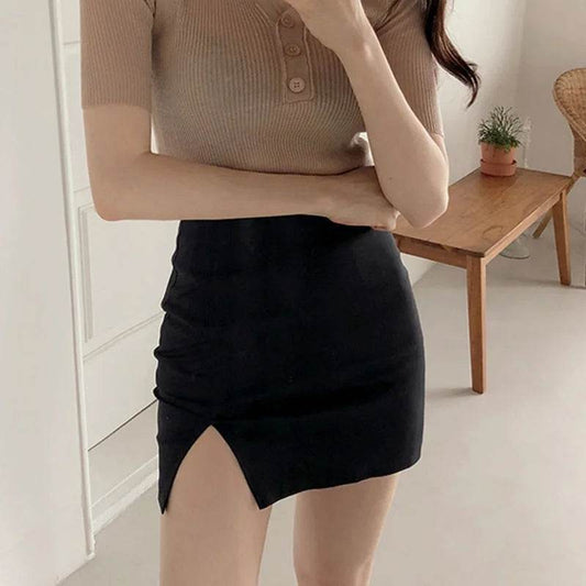 Buy Center Summer Women's Dress - High Waist Slim Split Skirt - Buy Center UK