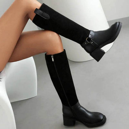 Buy Center Custom Women Knee High Snow Boots - Square Heels, Warm Fur - Buy Center UK