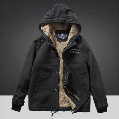 Buy Center Men's Fleece Bomber Jacket - Warm Hooded Winter Coat - Buy Center UK
