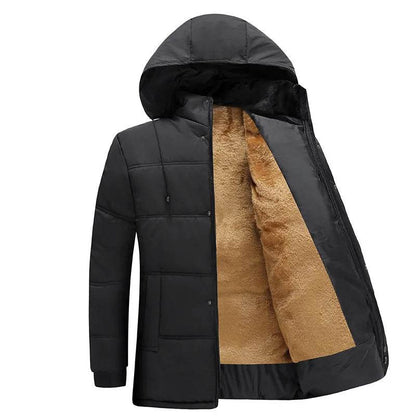 Buy Center Men's Black Cotton Jacket - Warm & Casual Hooded Wear - Buy Center UK