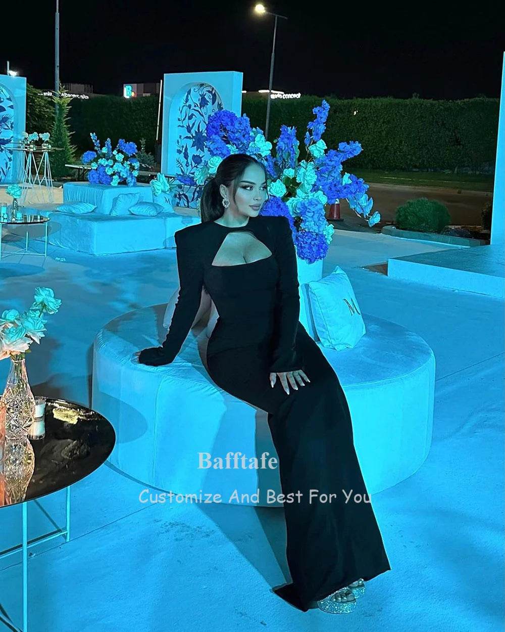 Customized Mermaid Black Prom Dress - Elegant Long Sleeves for Women - Buy Center UK