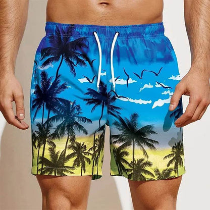 Buy Center Men's Oversized Drawstring Shorts - Quick Dry, Coconut Print - Buy Center UK