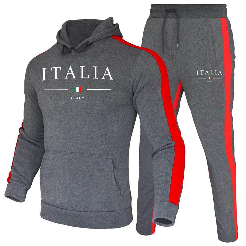 Buy Center Italy Trend Hooded Sweatshirt & Jogger Pants Set - Buy Center UK