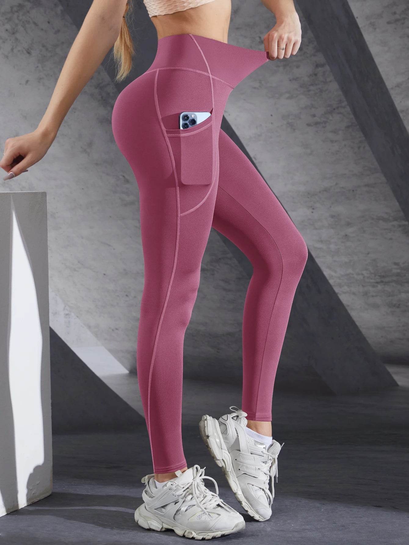 Buy Center Women's High Waist Yoga Leggings - Tummy Control with Pockets - Buy Center UK