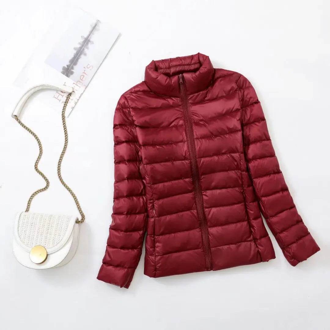 Women's Lightweight Down Jacket - Chic Slim Fit, Warm Oversized Style - Buy Center UK
