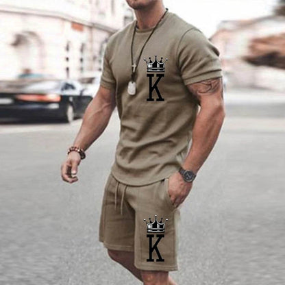 2025 Men's Summer Sports Set - Y2K Style 3D Poker King Design - Buy Center UK
