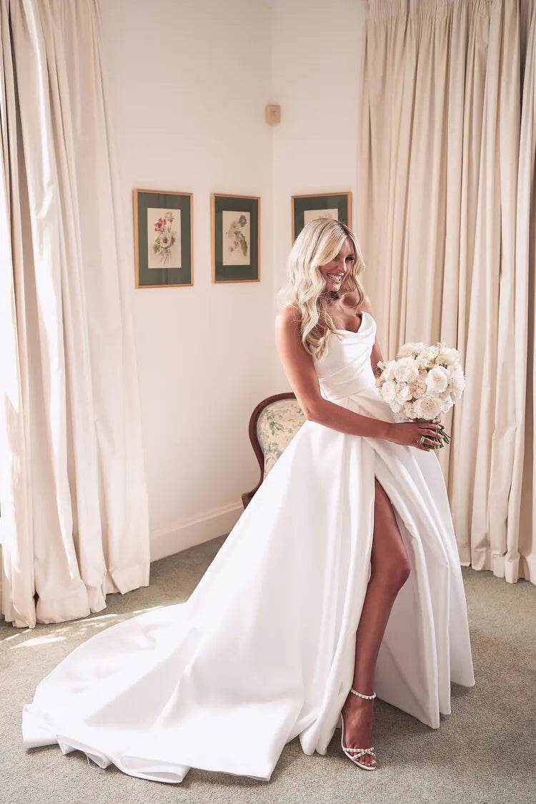 Buy Center Sweetheart A-Line Wedding Dress - Side Slit & Appliqué - Buy Center UK