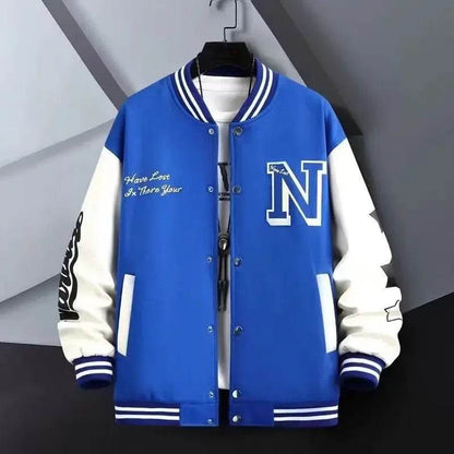 Trendy Men's Baseball Jacket - Casual Loose Fit for Spring & Autumn - Buy Center UK