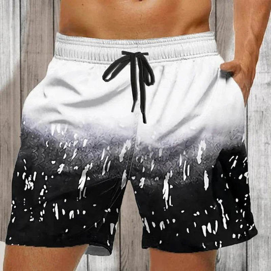 Gradient 3D Print Swim Trunks for Men - Quick Dry Beach Shorts - Buy Center UK