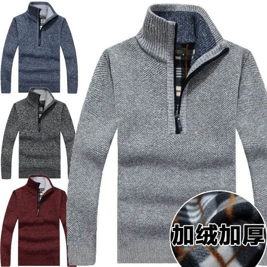Buy Center Men's Fleece Sweater - Half Zipper Turtleneck Pullover - Buy Center UK