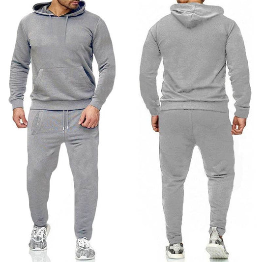 Buy Center Men's Solid Color Tracksuit - High-Quality Hoodie & Jogger - Buy Center UK