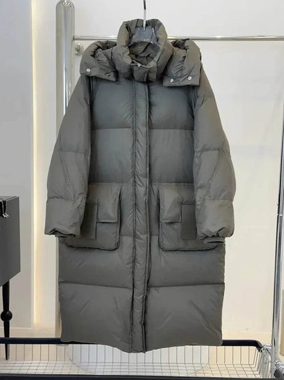 OFTBUY Women's Down Jacket - Waterproof Fluffy Knee-Length Parka - Buy Center UK