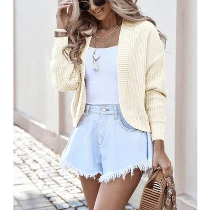 Buy Center Open Front Crop Cardigan - Long Sleeve & Lightweight - Buy Center UK