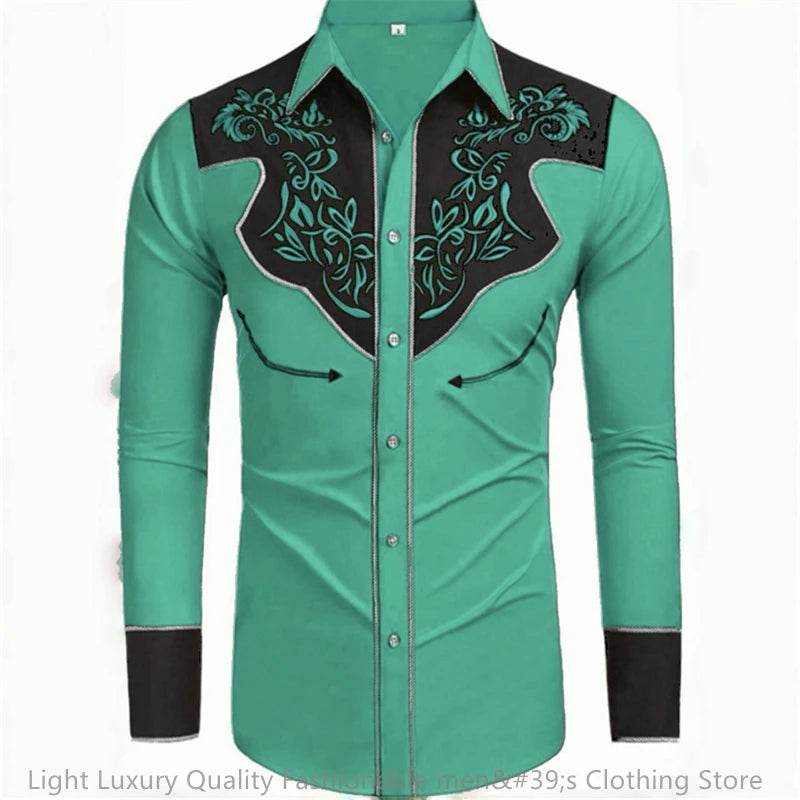 Buy Center Men's Long-Sleeved Denim Shirt - 20 Colors Available - Buy Center UK