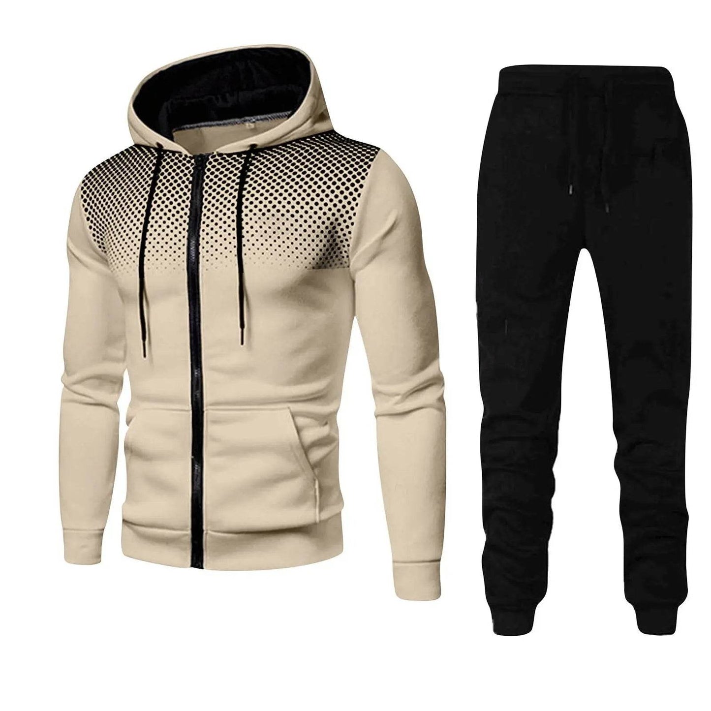 Buy Center Fashion Print Tracksuit for Men - Stylish Zipper Hoodie Set - Buy Center UK