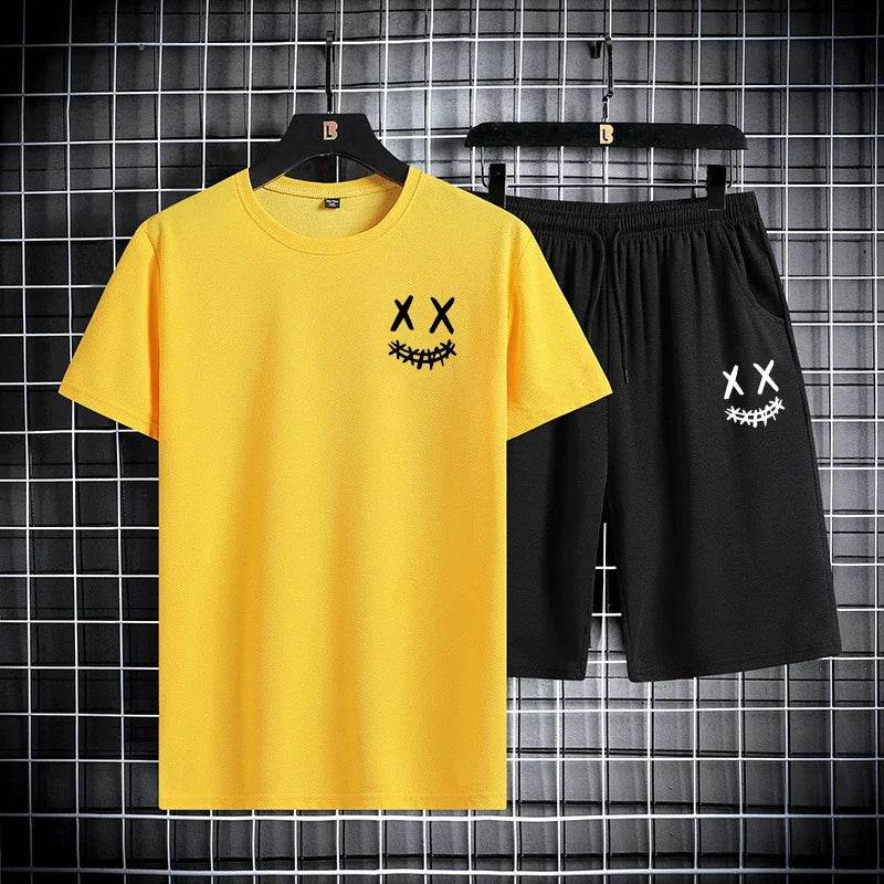 Buy Center Men's Summer Sports Suit - Slim Fit T-Shirt & Shorts Set - Buy Center UK