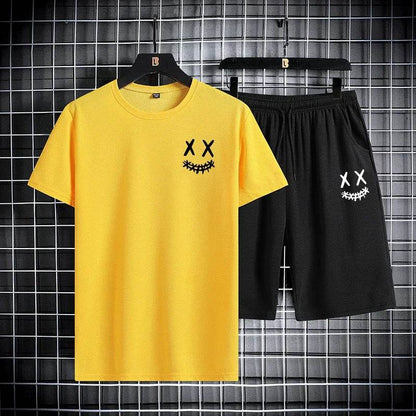 Buy Center Men's Summer Sports Suit - Slim Fit T-Shirt & Shorts Set - Buy Center UK