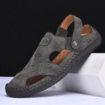 Buy Center Men’s Handmade Summer Sandals - Breathable Leather, Casual Style - Buy Center UK