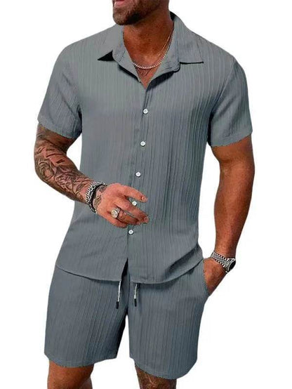 Buy Center Men's Polo Sports Suit - Casual Drawstring Shorts Set - Buy Center UK