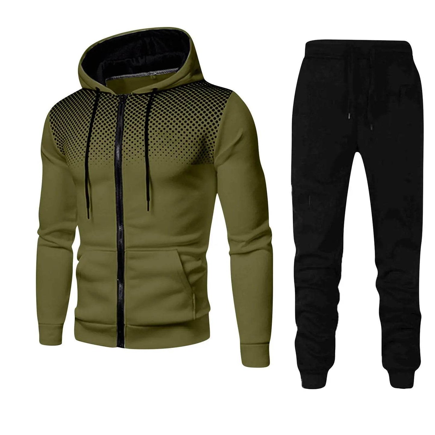 Buy Center Fashion Print Tracksuit for Men - Stylish Zipper Hoodie Set - Buy Center UK