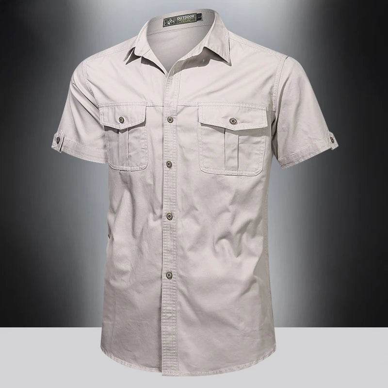 Buy Center Men's Cotton Short Sleeve Shirt - Stylish Oversized Fit - Buy Center UK