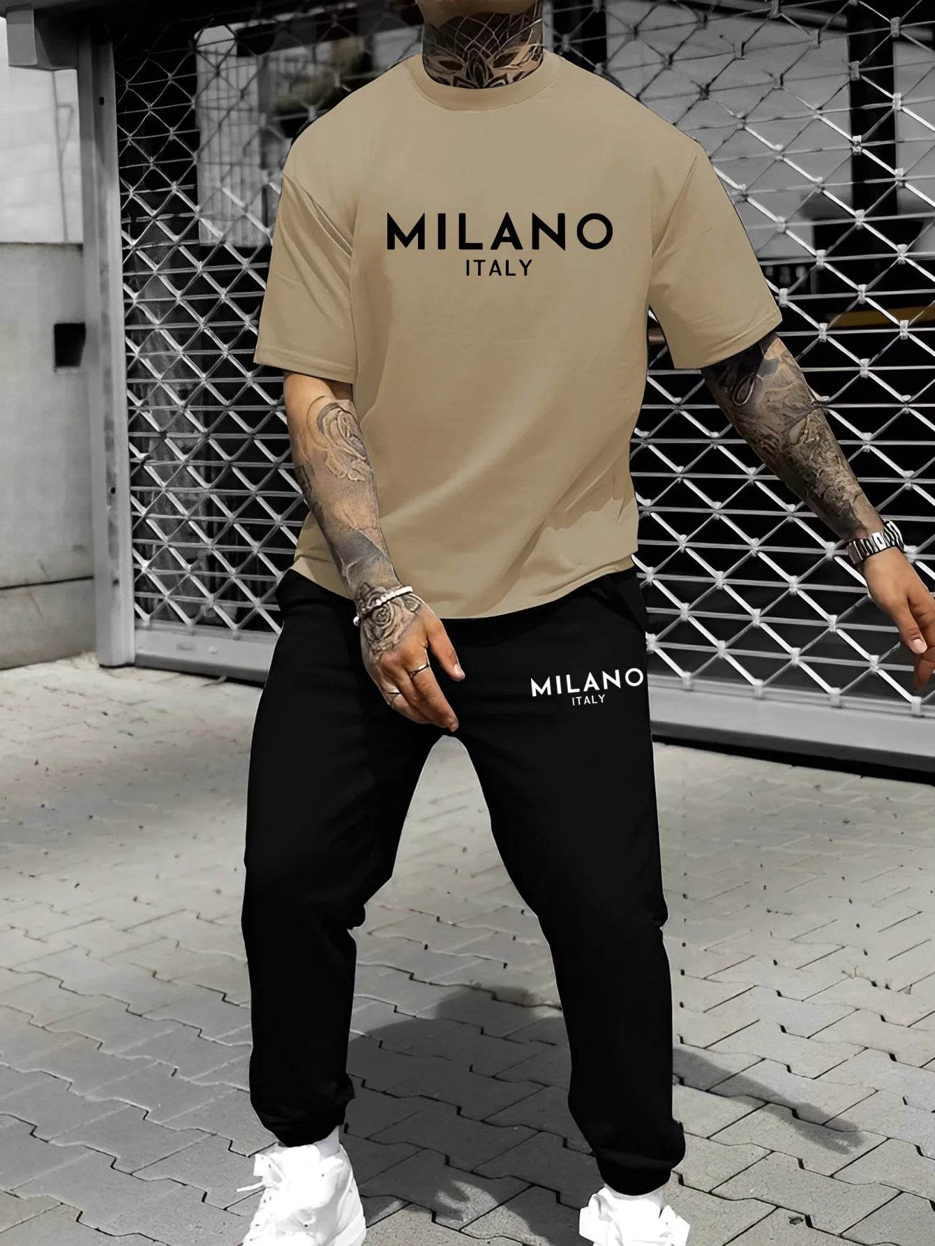 Buy Center Men's Casual Sportswear Set - Comfy T-Shirt & Long Pants - Buy Center UK