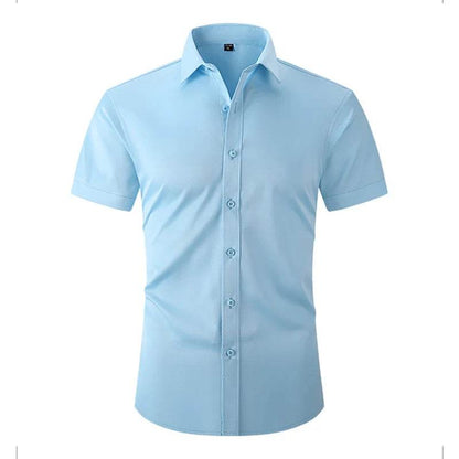 Buy Center Men's Casual Short Sleeve Shirts - Solid White & Black - Buy Center UK