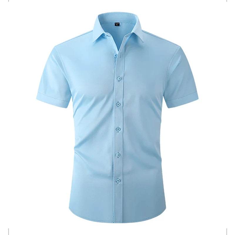Buy Center Men's Solid Short Sleeve Button-Down Shirt - S to XL - Buy Center UK