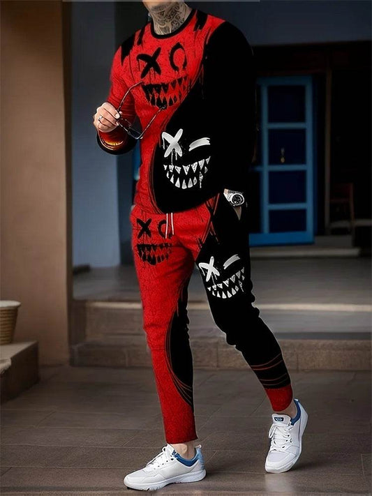 Urban Street Fashion 2pcs Suit - Demon 3D Printed Long Sleeve Shirt - Buy Center UK