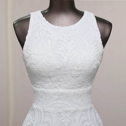 Buy Center Backless White Mermaid Dress - Elegant Sequins & Beads - Buy Center UK