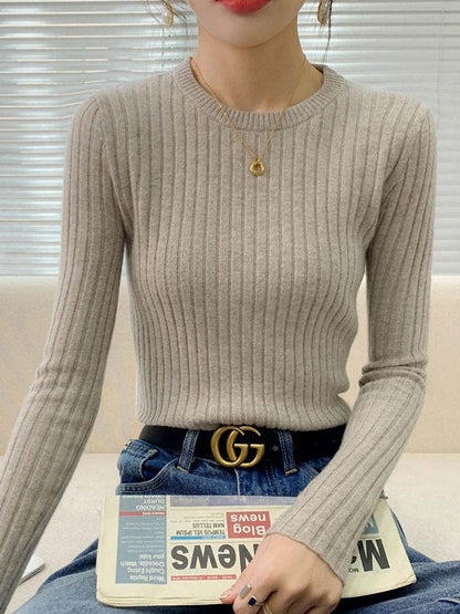 Buy Center Women's Ribbed Sweater - Soft Long Sleeve Pullover - Buy Center UK