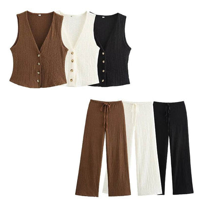 Willshela Women's 2 Piece Set - Chic Tank Top & High Waist Pants - Buy Center UK