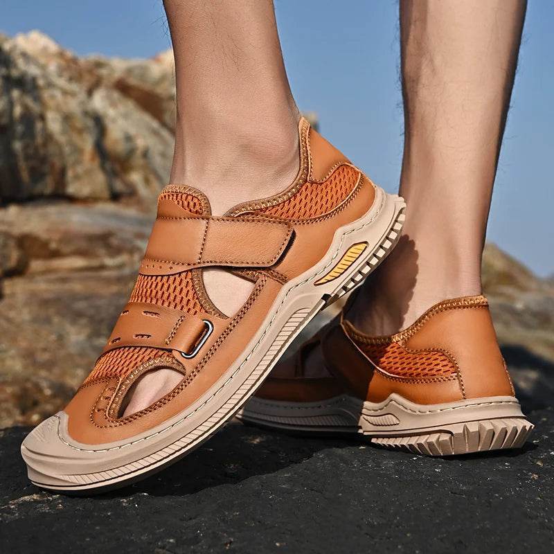 Buy Center Genuine Leather Men's Sandals - Casual Outdoor Footwear - Buy Center UK