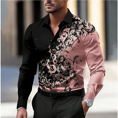 Buy Center Floral Business Casual Shirt - Soft Fabric in 11 Colors - Buy Center UK