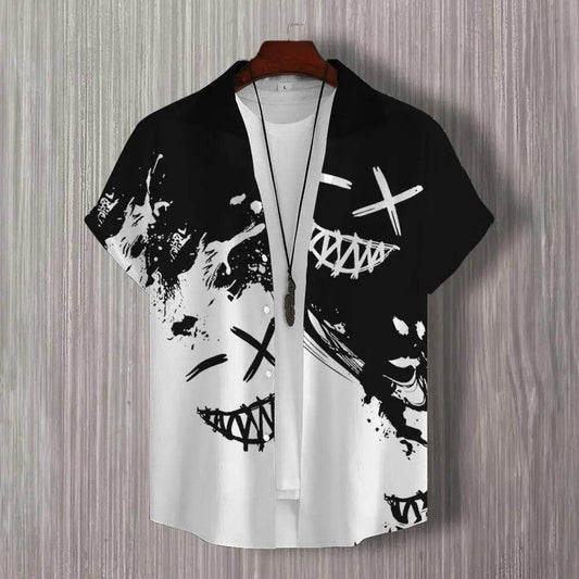 Buy Center 3D Patchwork Print Short Sleeve Shirt - Oversized Hawaiian Style - Buy Center UK