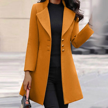 Buy Center Women's Lapel Trench Coat - Elegant Winter Fleece Jacket - Buy Center UK