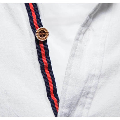 Buy Center Men’s 100% Cotton Solid Color Shirt - Elegant Embroidery - Buy Center UK