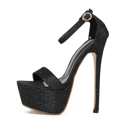 Liyke Sequined Platform Sandals - Sexy Open Toe High Heels Women - Buy Center UK